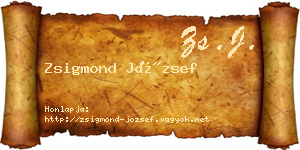 Zsigmond József névjegykártya