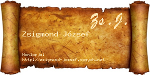 Zsigmond József névjegykártya